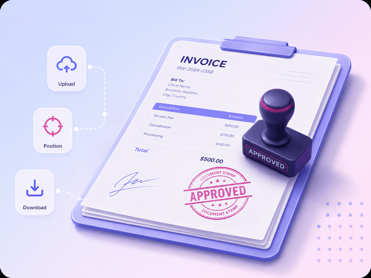 Document stamping preview